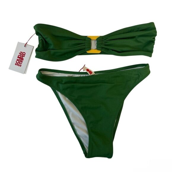 SOLID & STRIPE Solid & Striped The Tati Bikini in Green NWT - Picture 2 of 7